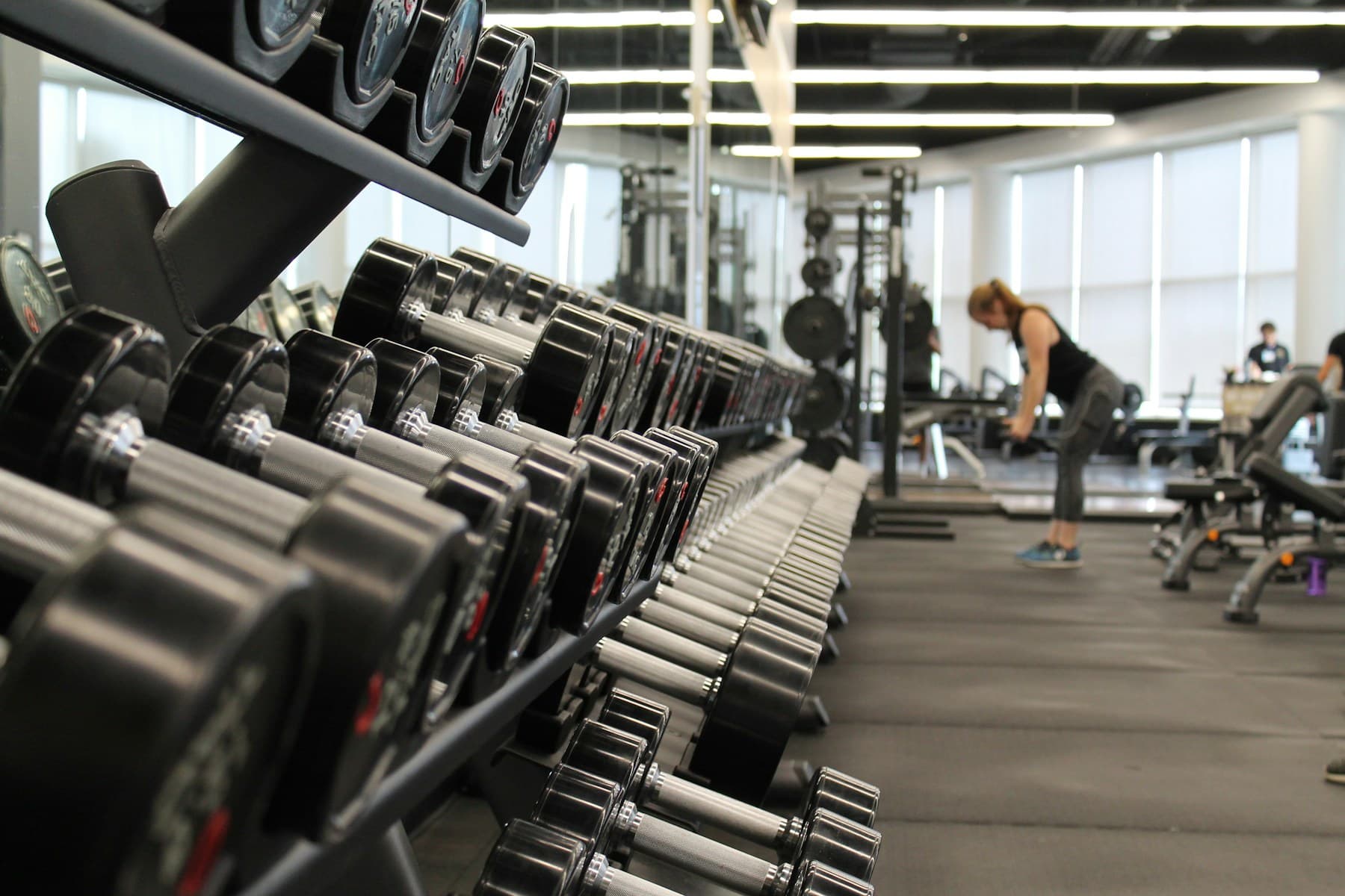 People training together in a gym studio.